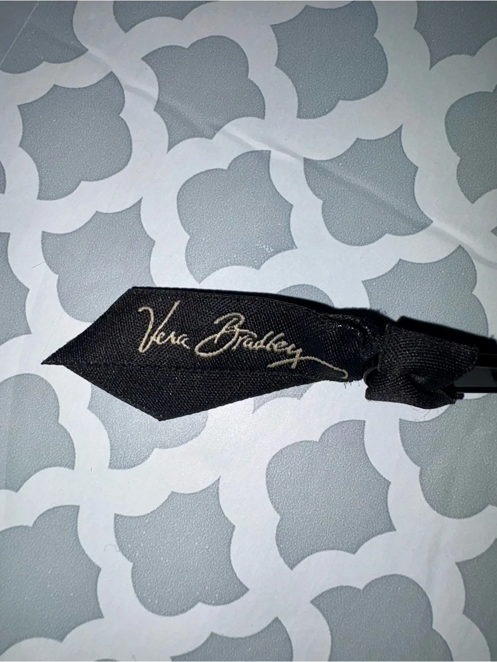 Vera Bradley Black, Pink & Cream Patterned Quilted Wristlet